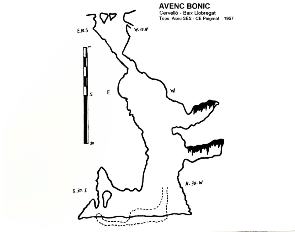 Topografia de 1957 procedente del llibre "Cervelló Subterrani"