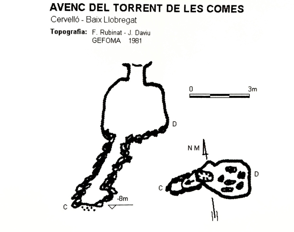 Topografia de l'avenc. Foto: Campos et al., (2019)