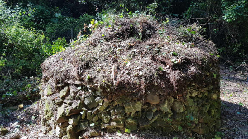Part posterior de la barraca on s'aprecia els formats de la coberta - Foto: Fermín Fernández 