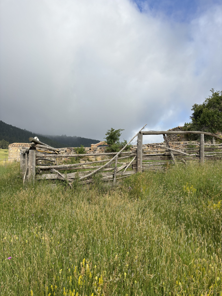 Imatge de la valla de fusta que es troba a l'entorn del cementiri 