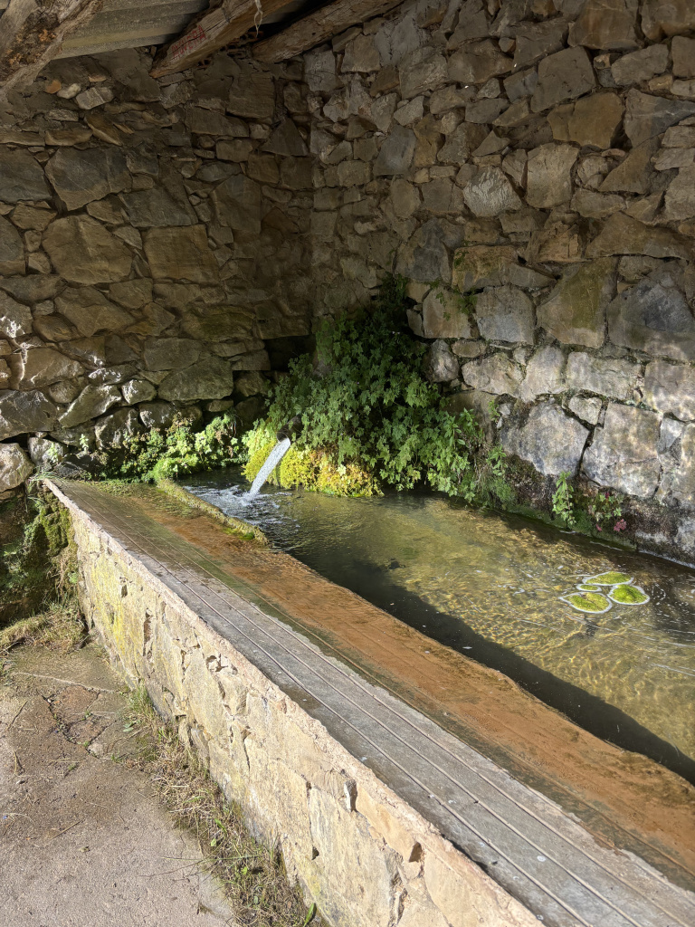 Imatge de l'interior de la font i la part dels rentadors d'obra