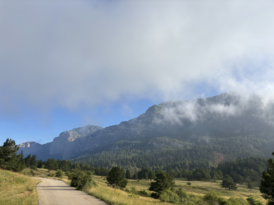Vista del camí dels Bons Homes el seu pas per Peguera