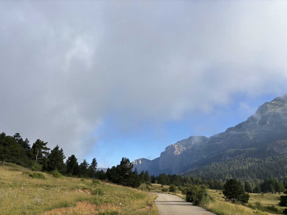 Imatge de les muntanyes i la vegetació que es troba a l'entorn del camí