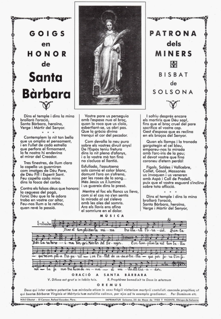 Imatges dels Goigs de Santa Bàrbara, patrona dels miners