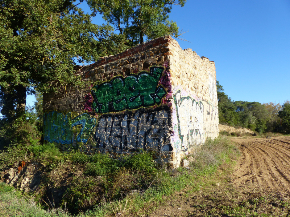 Porxo del Pla de Can Gelmà. Detall de les parets.