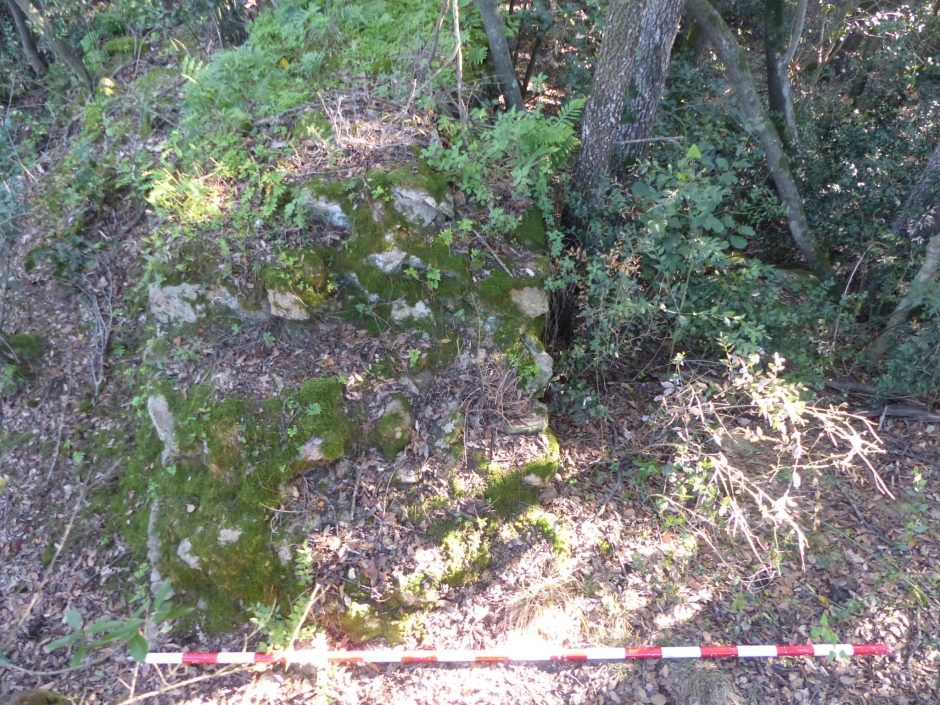 Torre de Can Gelmà o de Can Jalmar. Estat actual del gruix dels murs.