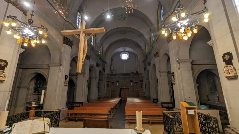 Interior de la nau des del presbiteri