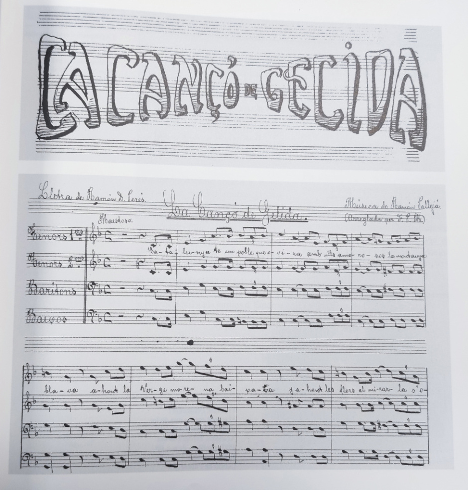 Font: Llibre homenatge publicat a raó del centenari de l'entitat: Societat Coral Artesans. Agrupació Coral Intimitat 1897-1997: cent anys de música i cultura a Gelida.