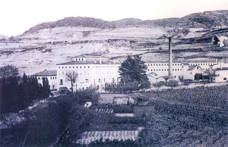 Postal d'inicis del segle XX. La fàbrica de Gelida serà la central de la indústria familiar.