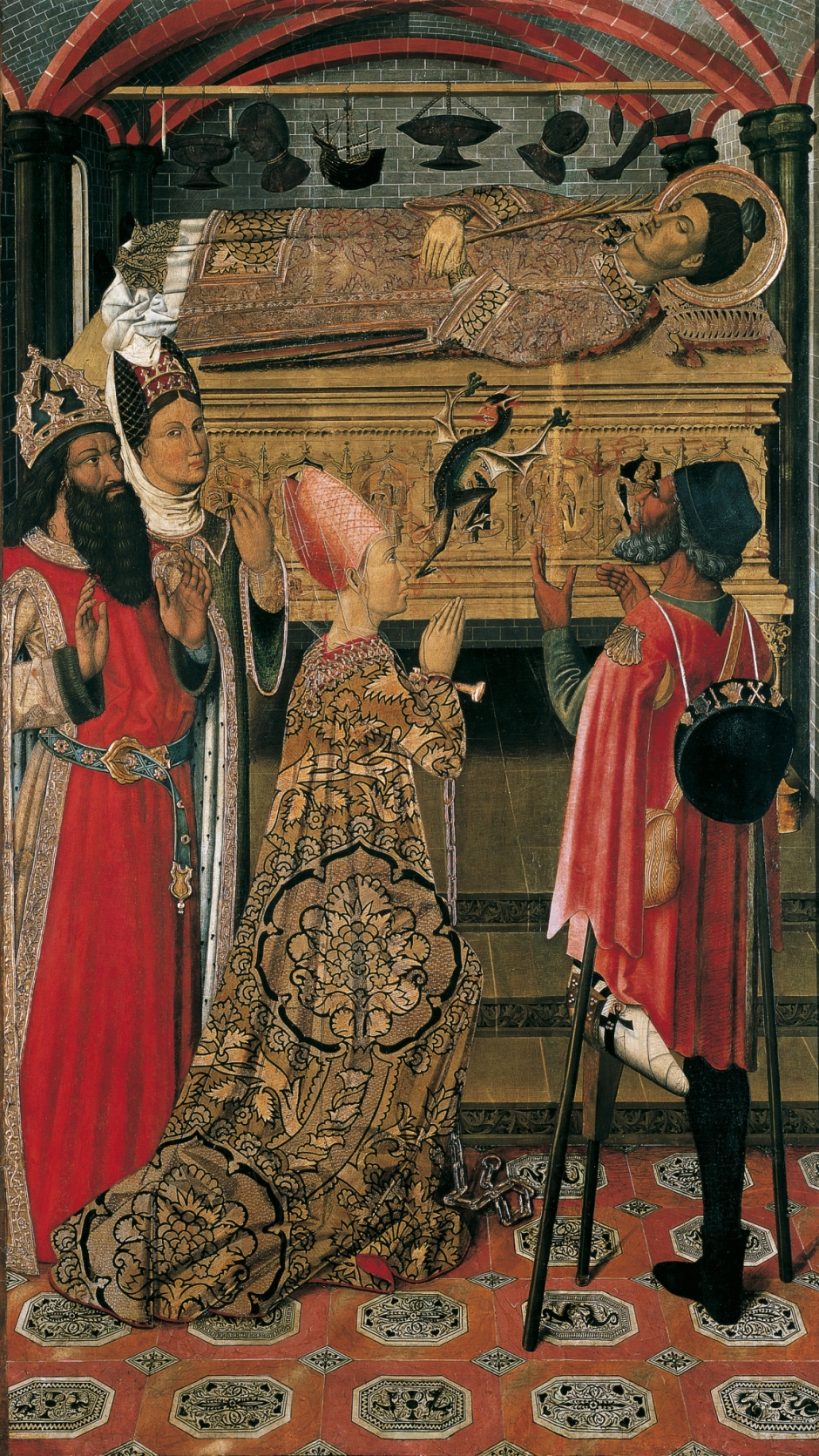 La princesa Eudòxia davant la tomba de sant Esteve. Autor: grup Vergós. Núm. del catàleg: 024146-000. © Museu Nacional d’Art de Catalunya, Barcelona (2024).