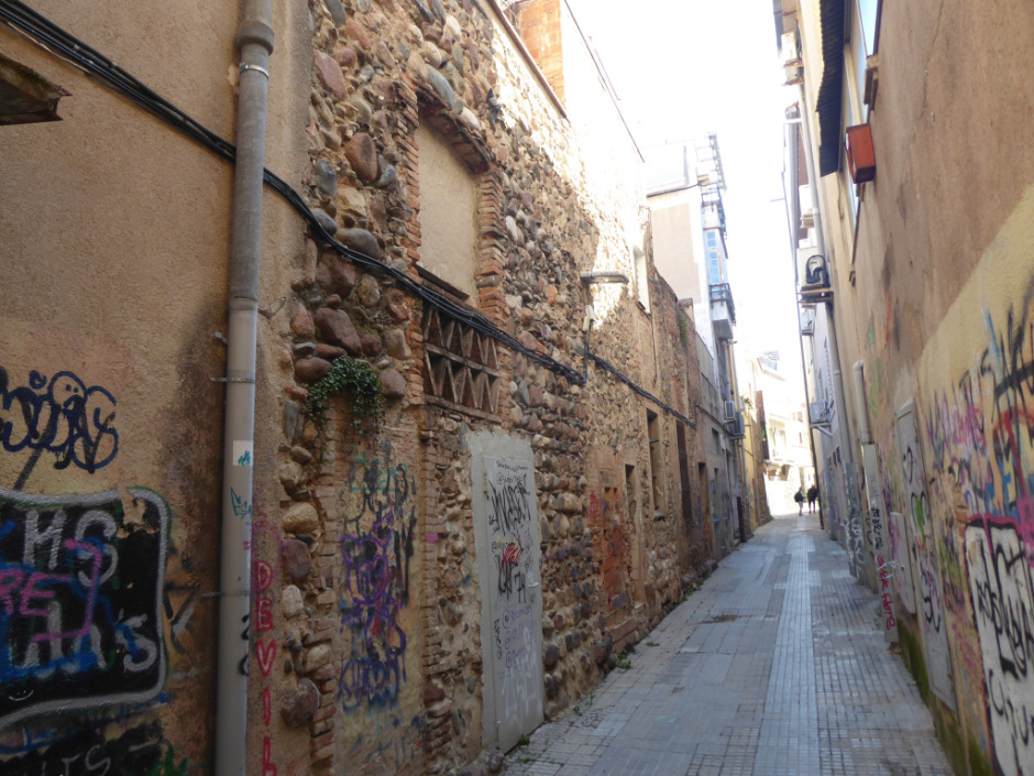 Carrer de la Constància en el tram on es trobaven les restes