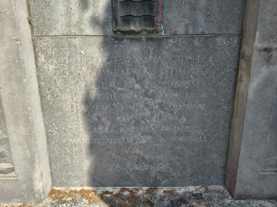 Vista actual del monument al cementiri. Fotografia Diputació de Barcelona: 2025