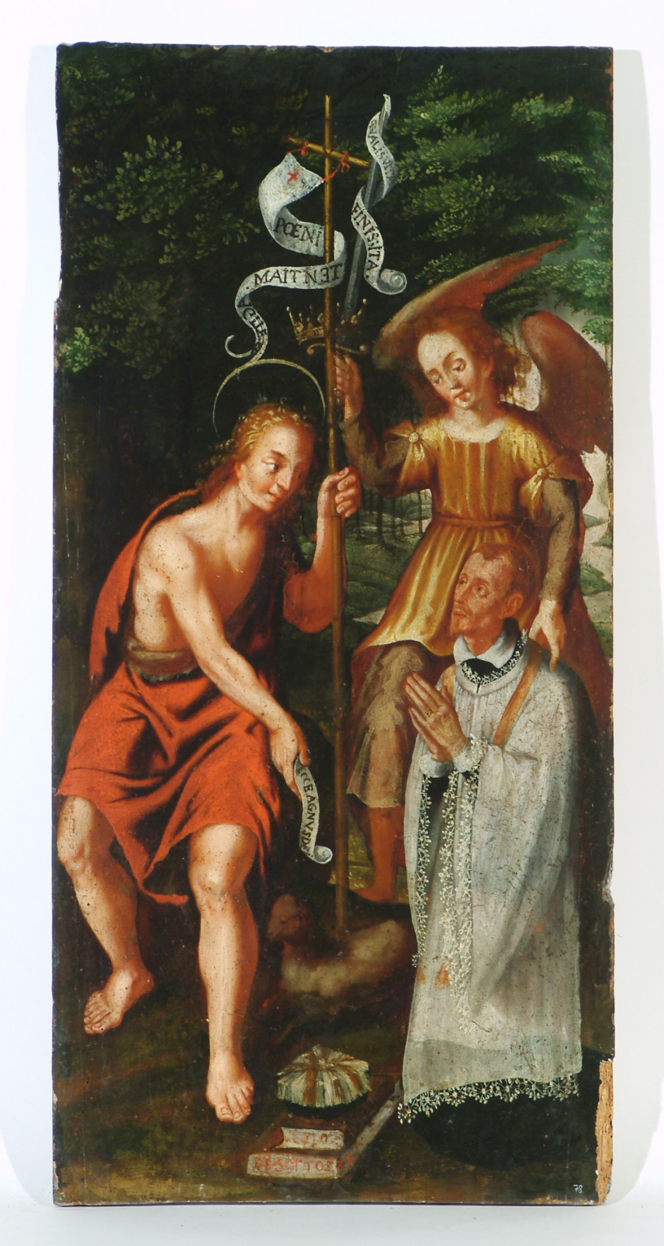Pintura de sant Joan Baptista, procedent de l'església de Sant Salvador de Torroella, primera meitat del s. XVII. Ubicació actual: Museu Diocesà i Comarcal de Solsona (MDCS 78.1)