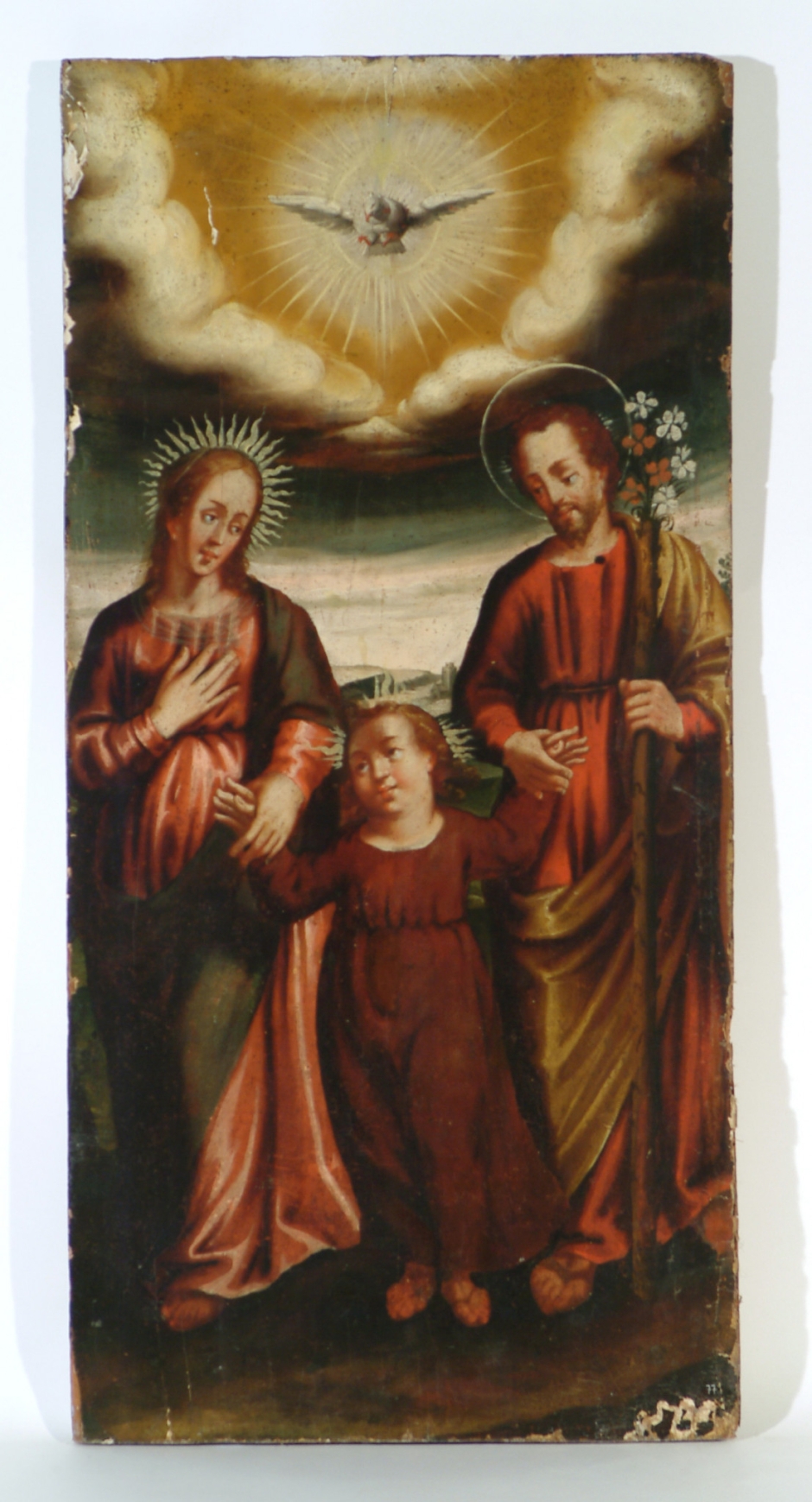 Pintura de la Sagrada Família, procedent de l'església de Sant Salvador de Torroella, primera meitat del s. XVII. Ubicació actual: Museu Diocesà i Comarcal de Solsona (MDCS 78.2)