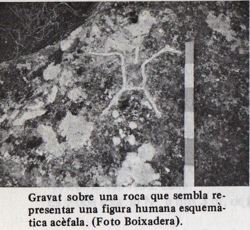 Foto d'un dels gravats publicada el 1983 al Butlletí del Patronat de Museus. Cardona, núm. 2. Autor de la foto: Boixadera