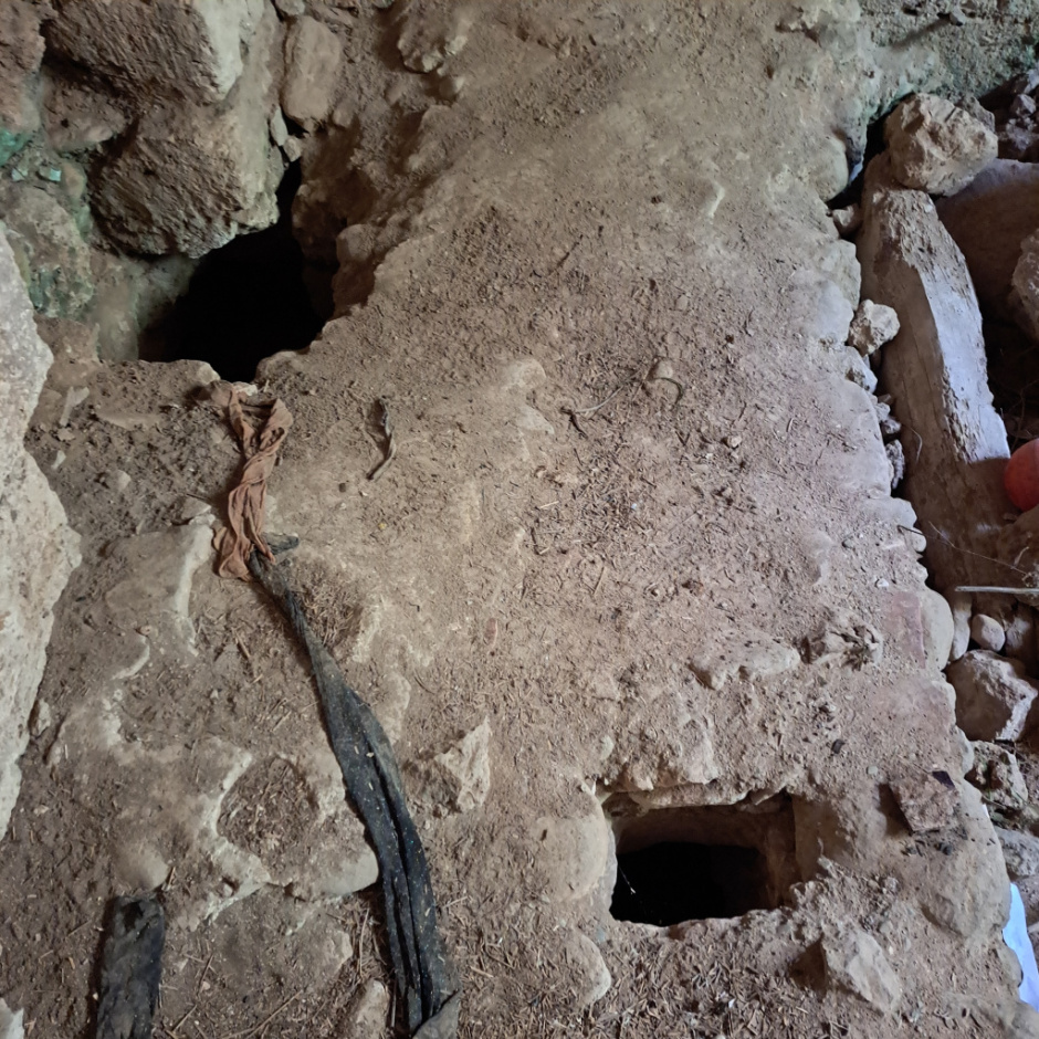 Detall de l'espai on hi havia les moles