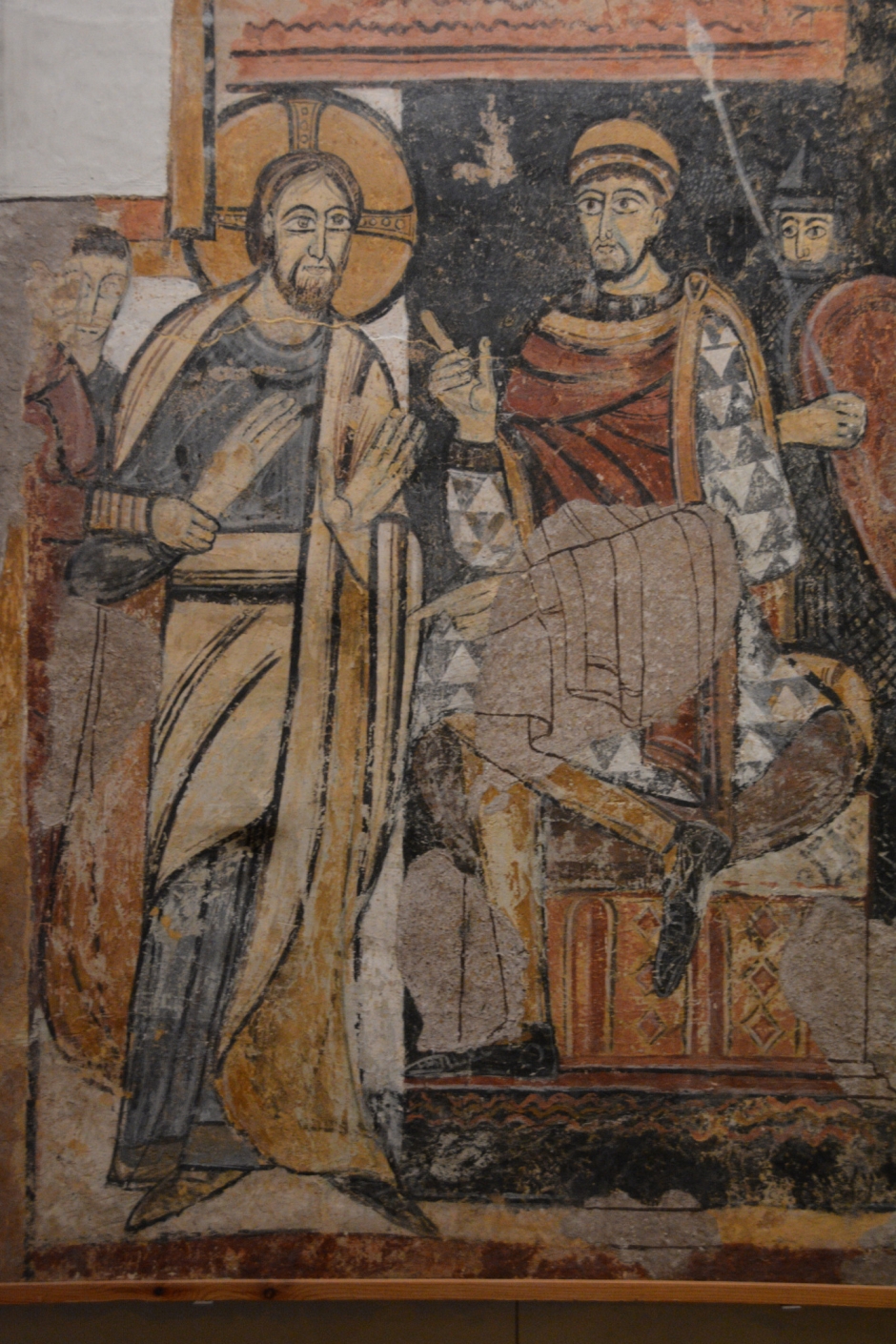 Detall de l'escena de Jesús al pretori davant Pilat