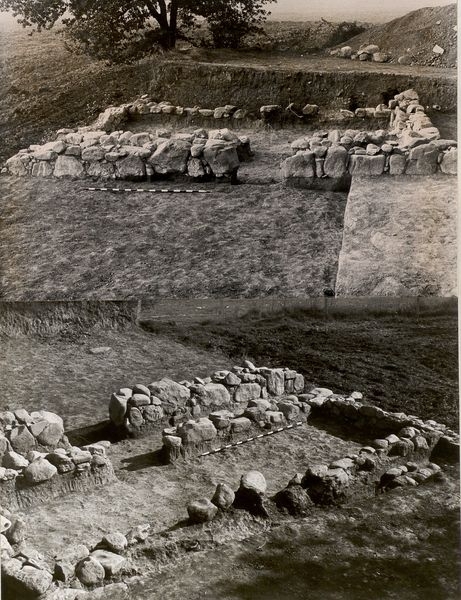 Estructures corresponents a la vil·la romana de can Ventura de l'Oller (foto extreta de la meòria dels treballs arquològics)