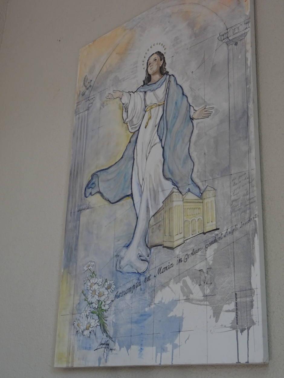 Pintura de la Mare de Déu de l'Assumpció situada a l'atri.