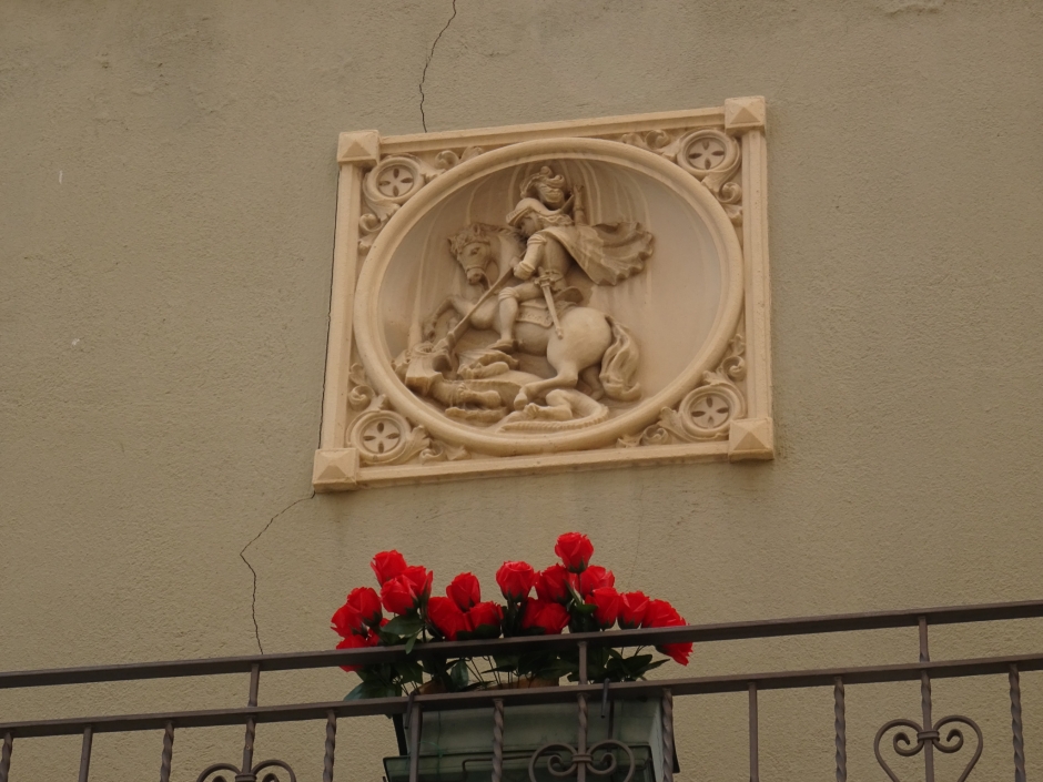 Medalló decoratiu de Sant Jordi.