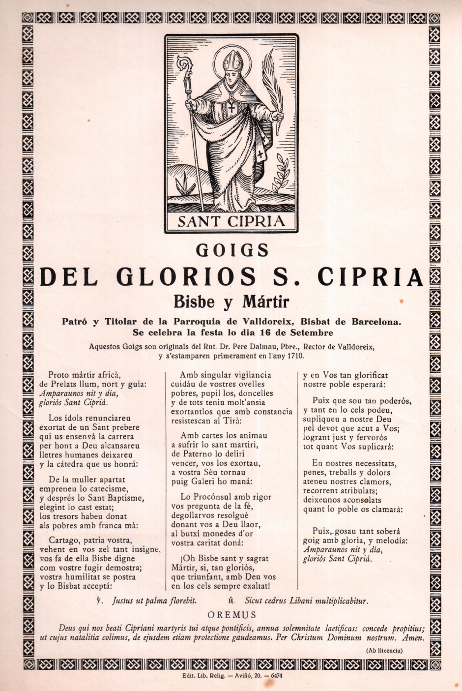 Goigs a Sant Cebrià. Fotografia: Alguns goigs 