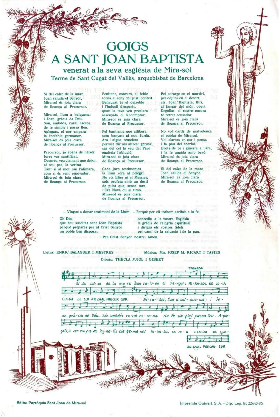 Goigs a Sant Joan Baptista. Fotografia: Alguns Goigs