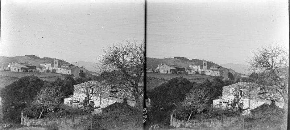 Vista parcial de Sant Fost de Campsentelles. Fons fotogràfic germans Roig de l’Arxiu Albert Bastardes. ANC1-1360. Any 1921