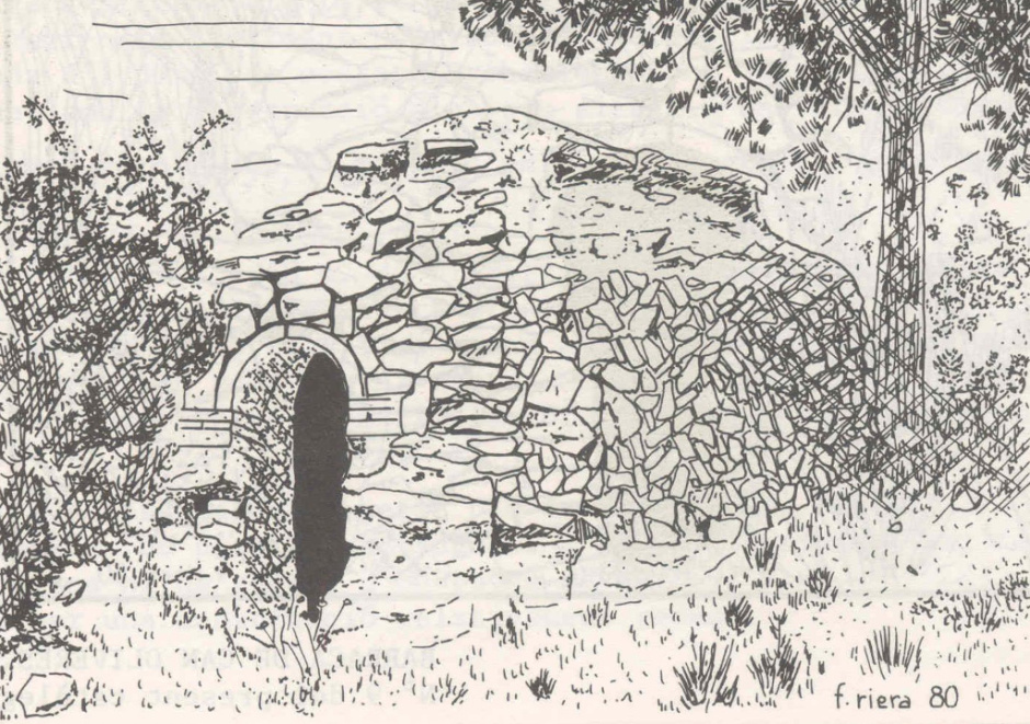 Estat de la barraca l'any 1980. (Autor: Francesc Riera. Font: Arxiu Municipal de Sant Just Desvern).