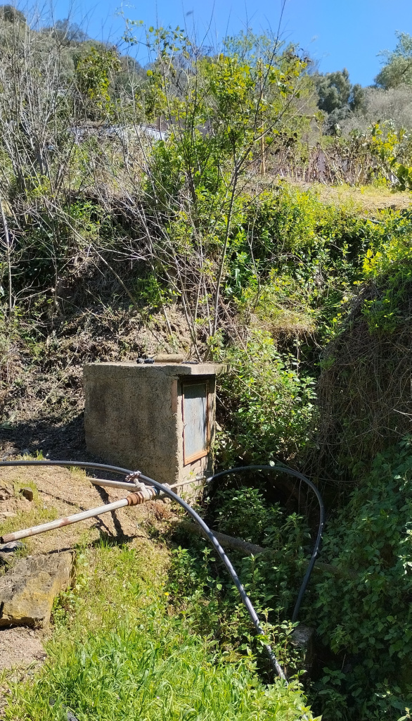 Vista detall de la portella que dona accés a la mina. 