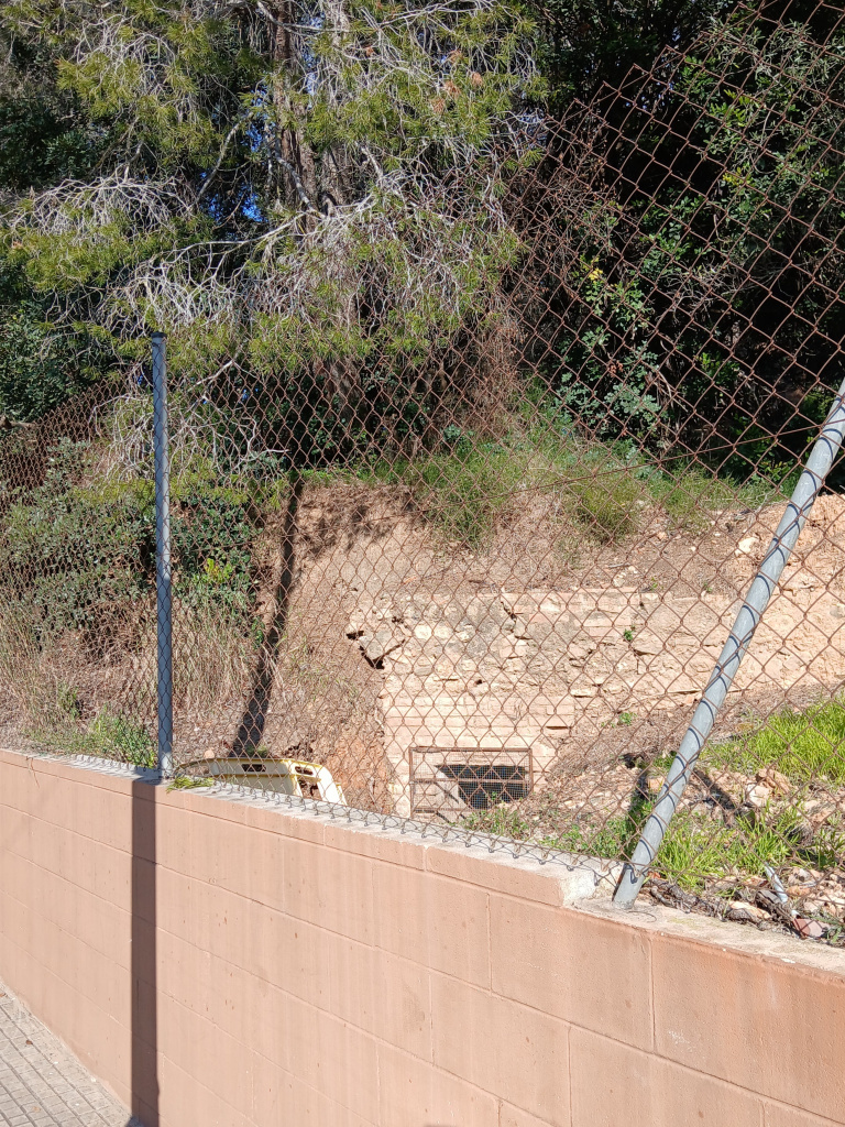 Vista general de l'emplaçament de la portella de la mina.