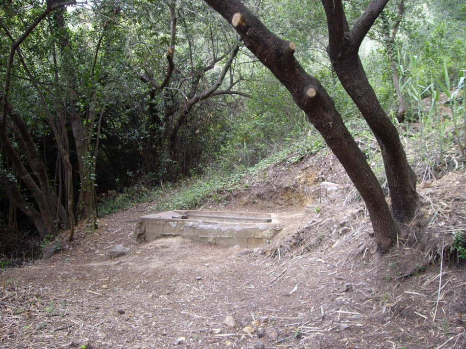 Vista general de l'emplaçament de la font i el safareig. (Font: Fes Fonts Fent Fonting). 