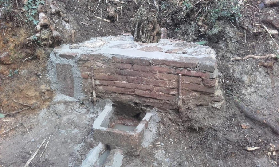 Detall del frontal i la pica de la font. (Font: Fes Fonts Fent Fonting).