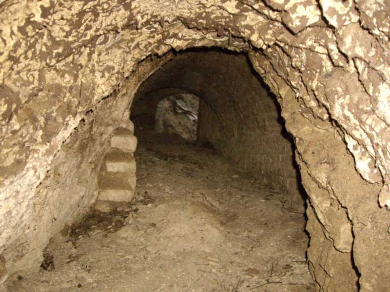 Detall de l'interior de la galeria de la mina, excavada al terreny natural. (Font: Fes Fonts Fent Fonting).