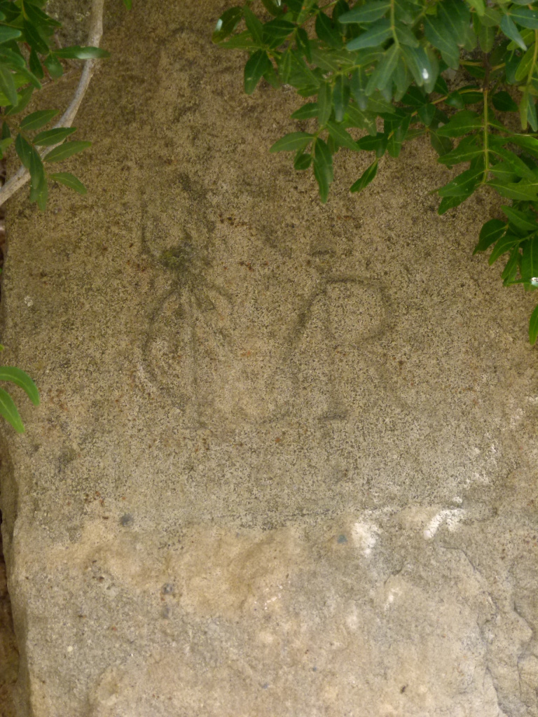 Detall de les inicials GMR gravades a la part superior de la fita.