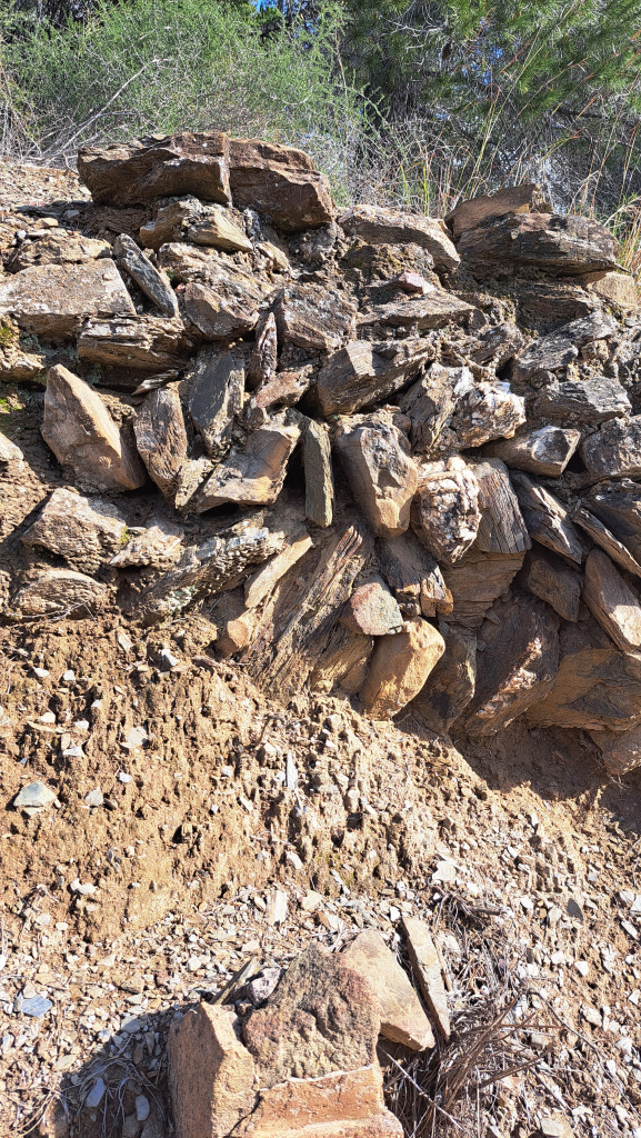 El marge i, al davant, les restes del dipòsit de fer el brou bordelès.