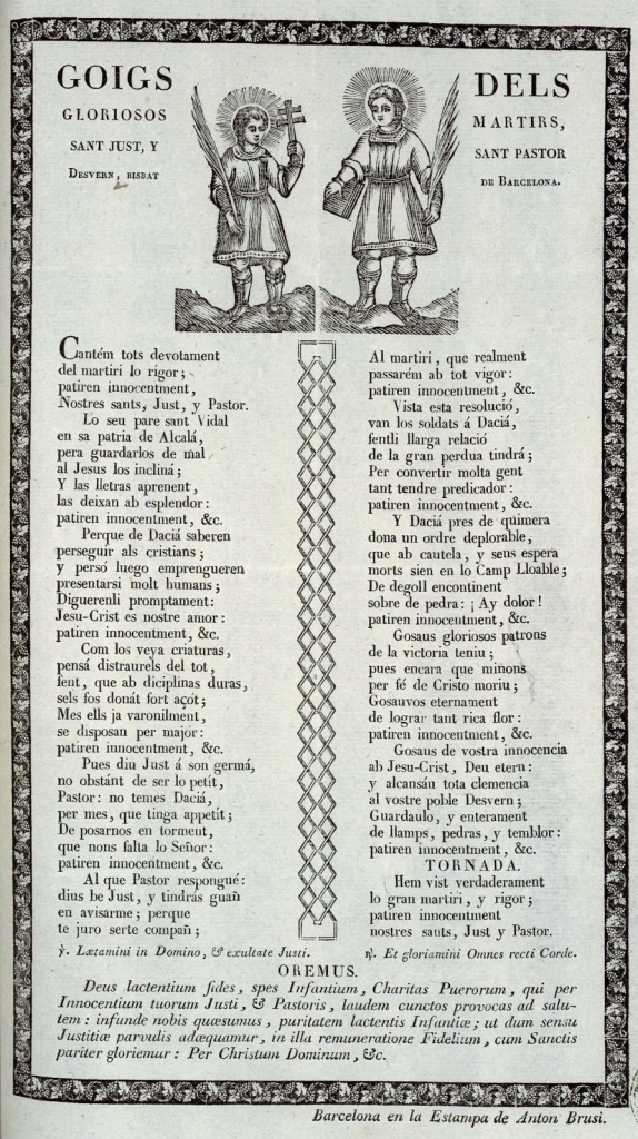 Impressió d’Antoni Brusi Miravent, editor del Diari de Barcelona, possiblement realitzada durant la primera meitat del segle XIX. Font: José Carlos Canalda.