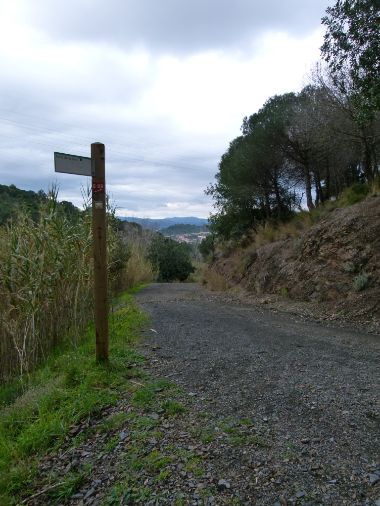 Trencall del camí que dona accés a la Font de la Beca.