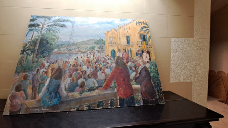 Oli sobre tela amb una vista de can Ginestar.