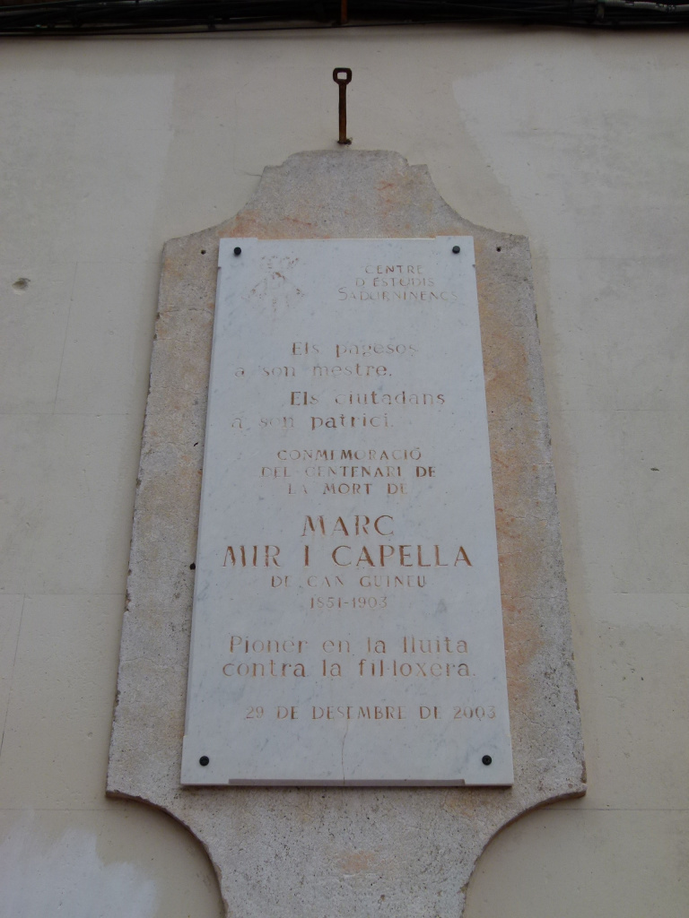 Placa commemorativa a Marc Mir i Capella
