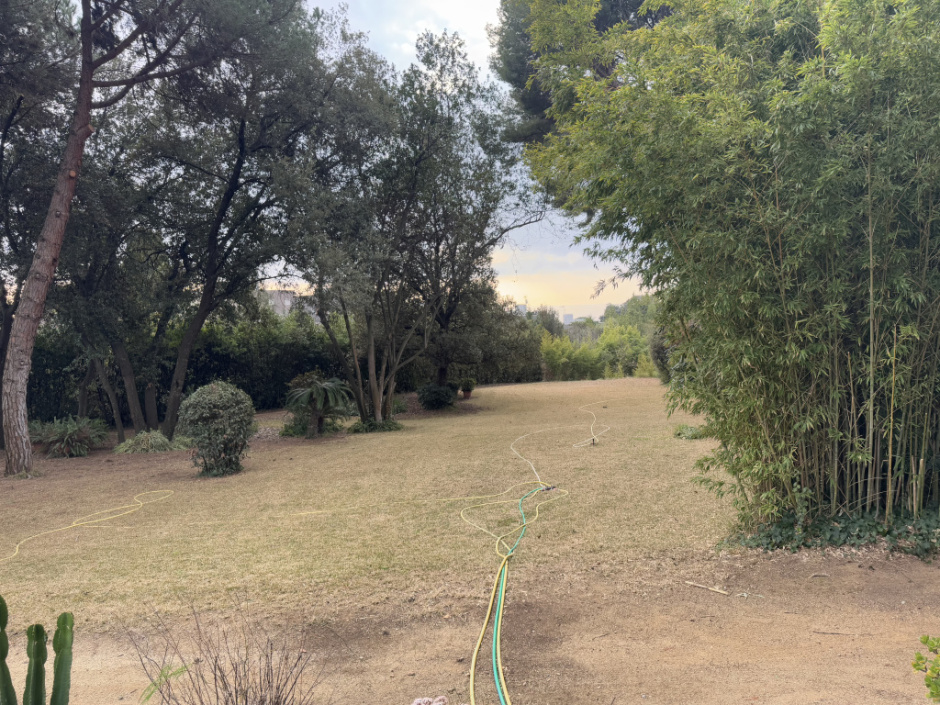 Vista de la zona davant la casa. 