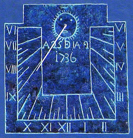 Tractament de la imatge invertida del rellotge de can Mora de Dalt a partir de la fotografia de Joan Buch Baqués: Laura Bosch (2025).