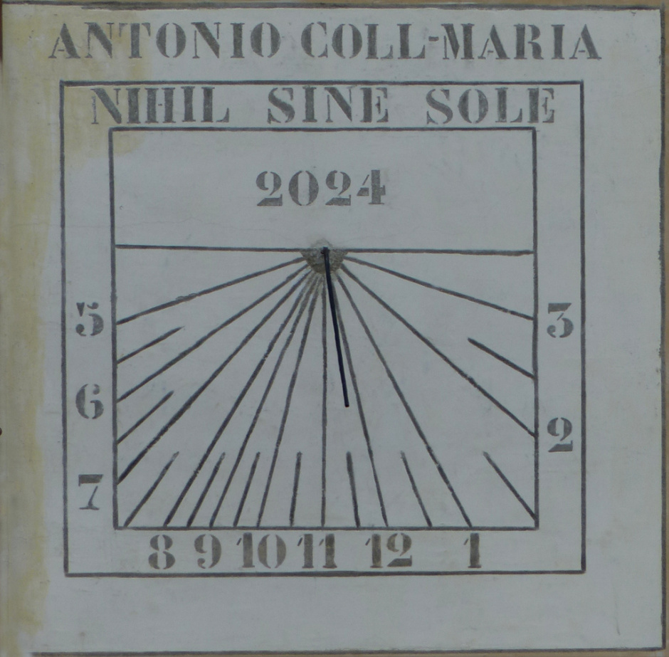 Rellotge de sol de Can Rams acabat de restaurar. Novembre 2024