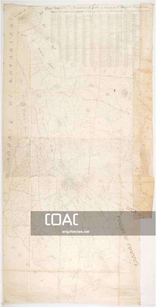 Col·legi d'Arquitectes de Catalunya: Parcel·lari de Sant Vicenç de Montalt. 30.08.1851. Domènec Casacoberta. Fons COAC