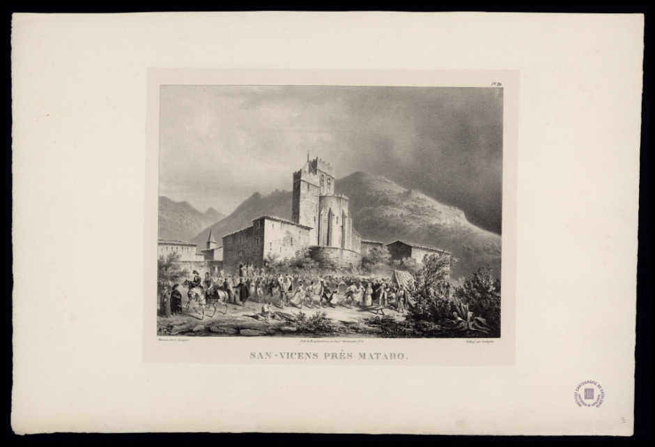 Institut Cartogràfic i Geològic de Catalunya: Atles_1716_full_RL.9959_29_Entre 1820-1830_SantVicens près Mataró_ JeanCharles Langlois