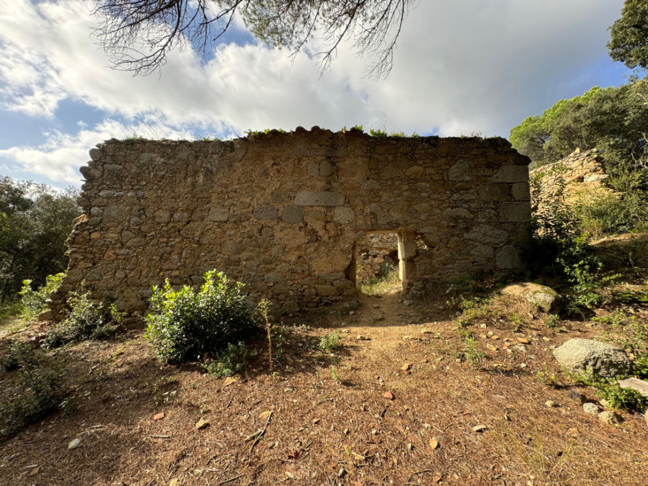 Mur exterior amb blocs de pedra perfectament escairats, incorporats a l'obra.