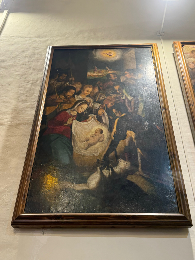 Pintura sobre taula amb la representació de l'adoració dels pastors. 