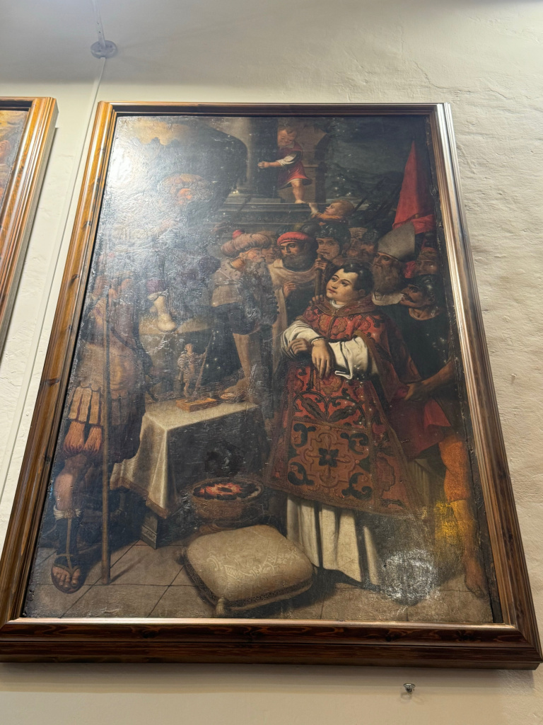 Pintura sobre taula amb la representació de Sant Vicenç. 