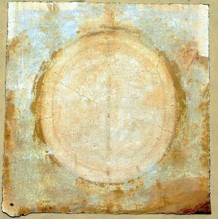 Rellotge de sol de Can Milans del Bosch 2. Detall extret de la fotografia cedida per Joan Buch Baqués. Fons Família Robert.