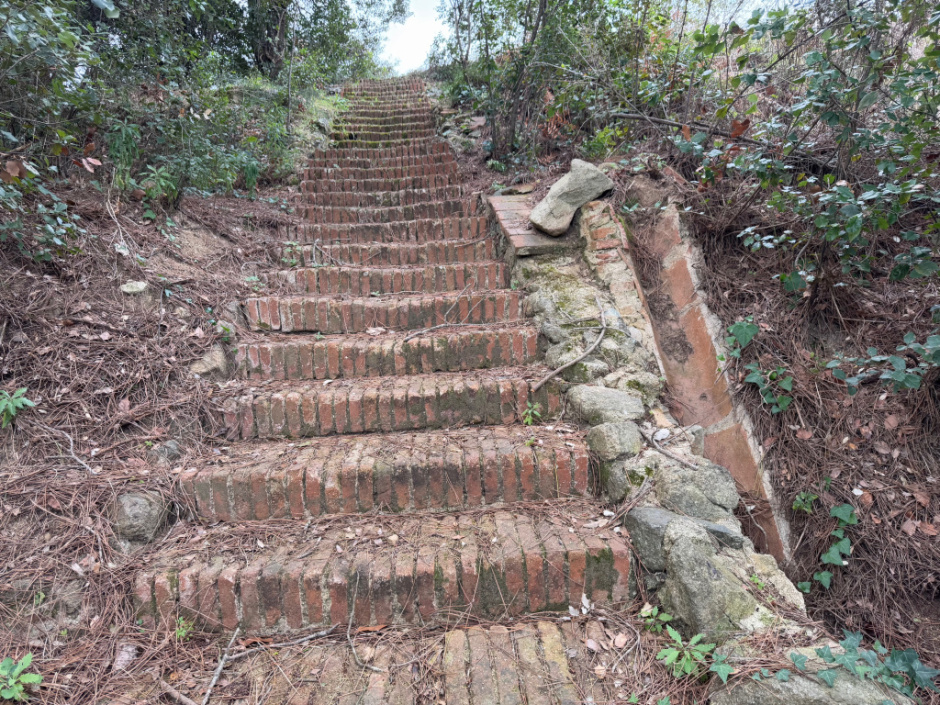 Molí d'en Gispert. Escales i canalitzacions d'aigua aprofitant els pendents del terreny. 